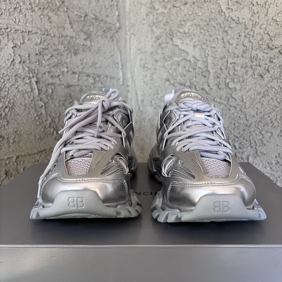 NIB $1490 Balenciaga Track Runners Metallic Silver Sz 41 US 8 main image 8